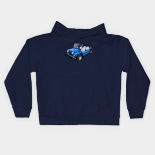 Austin Mini Moke in blue Kids Hoodie